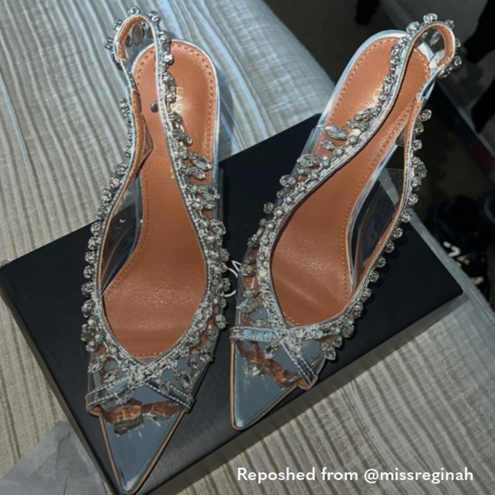 Silver shiny sparkle heels